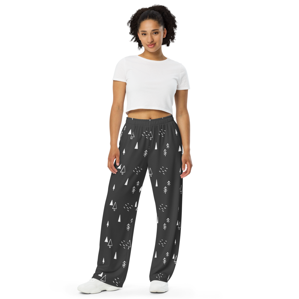 Festive Trees unisex wide-leg pants