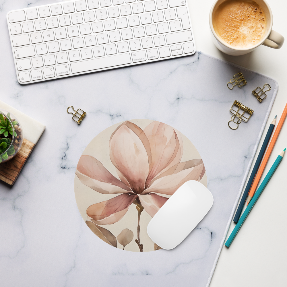 Rustic Flower Round mouse pad