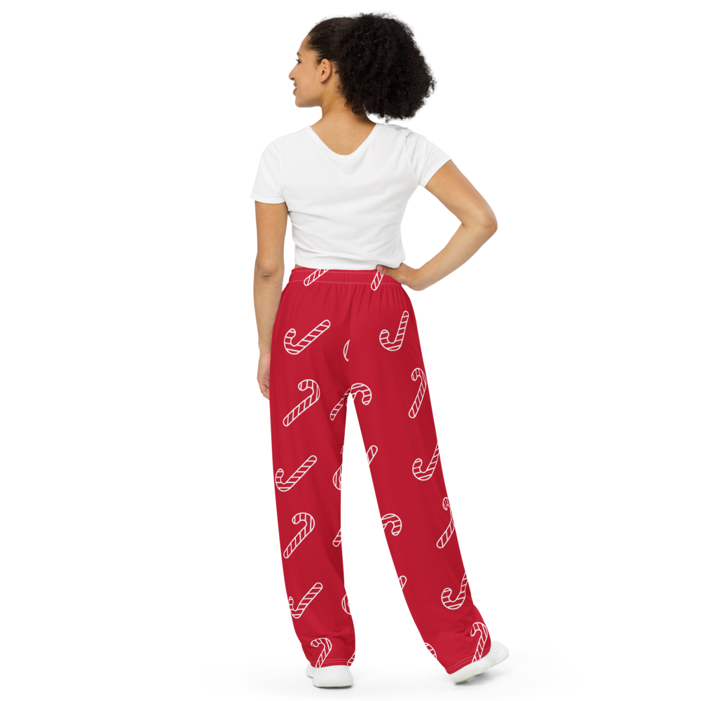 Candy Cane  unisex wide-leg pants