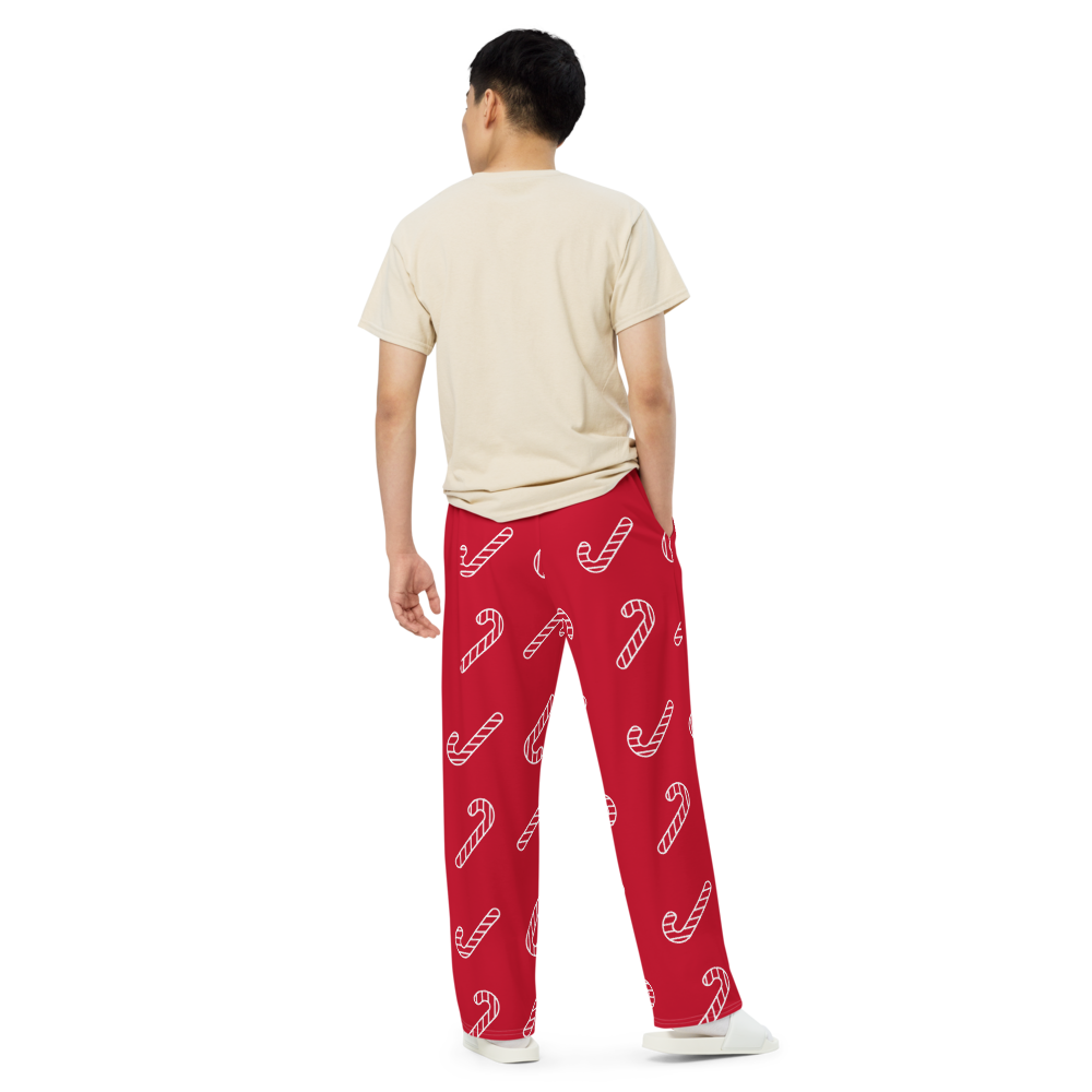 Candy Cane  unisex wide-leg pants