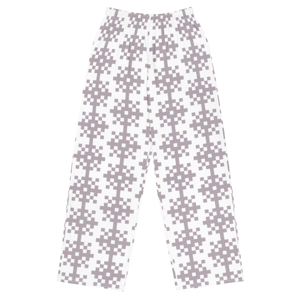 Pixelated Snow  unisex wide-leg pants
