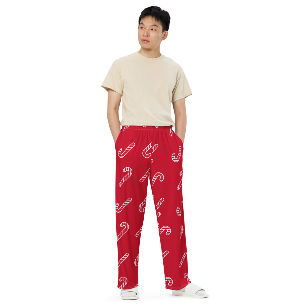Candy Cane  unisex wide-leg pants