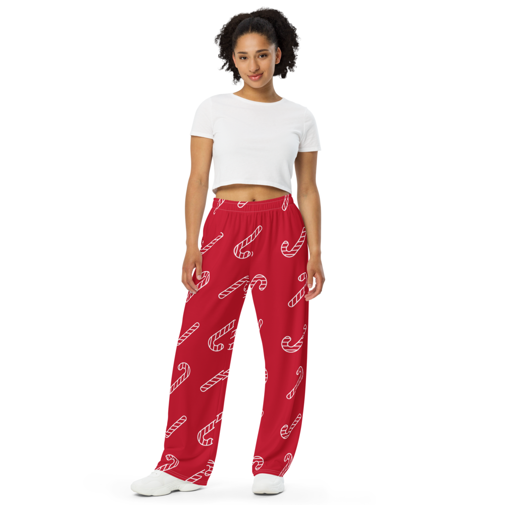Candy Cane  unisex wide-leg pants