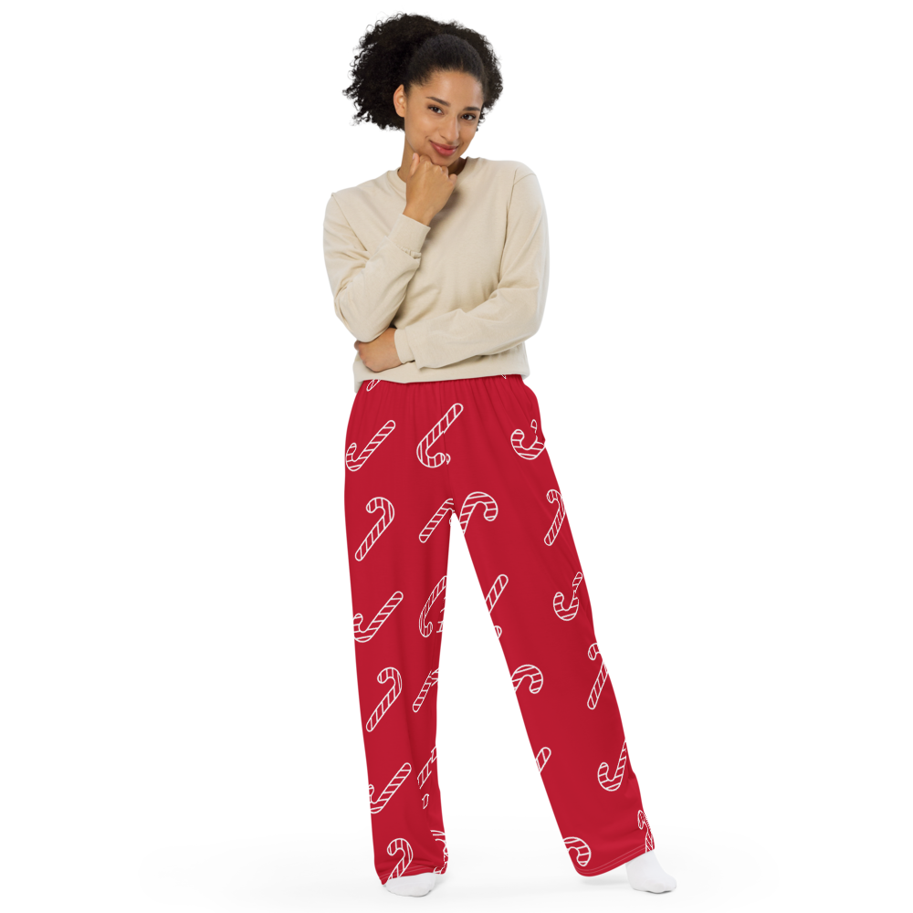 Candy Cane  unisex wide-leg pants