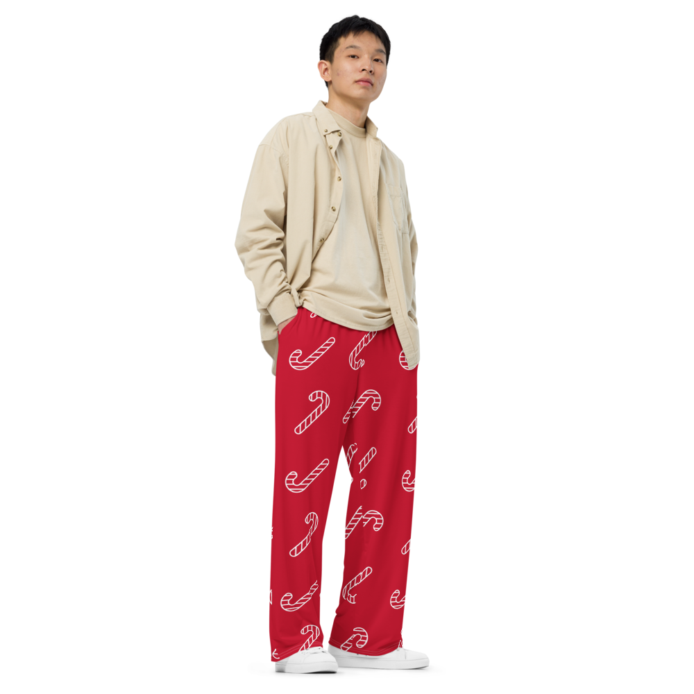 Candy Cane  unisex wide-leg pants