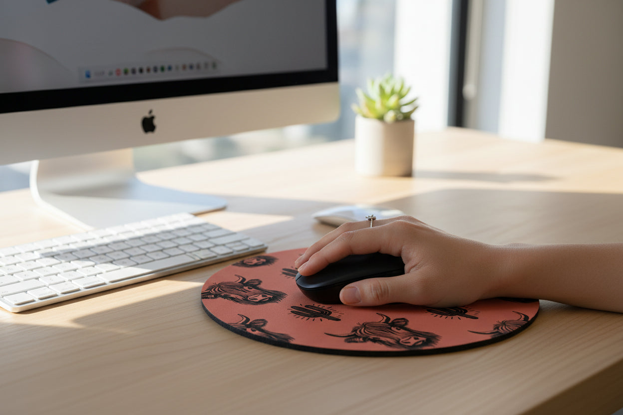 HighLand Cow Round mouse pad
