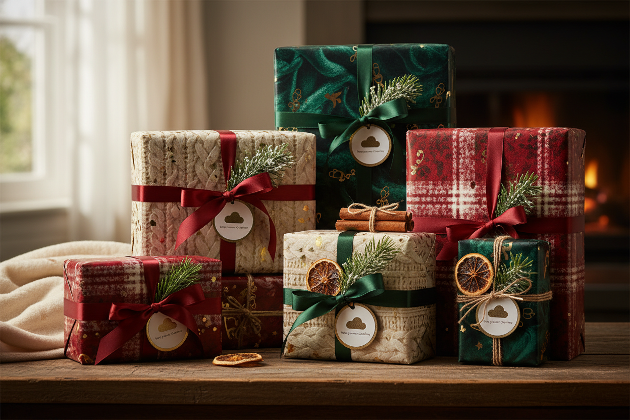 
solace comfort clothing Christmas Gift Wrap collection 