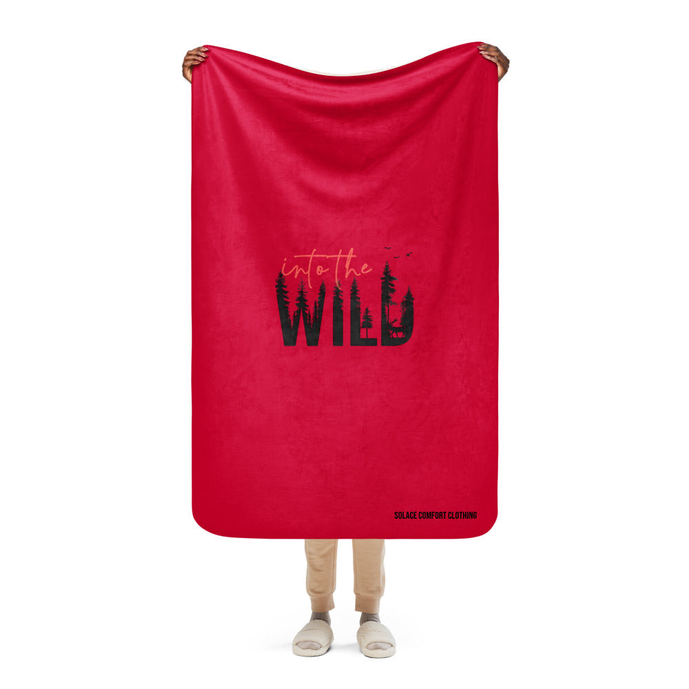 Into The WILD  | RED | Sherpa blanket