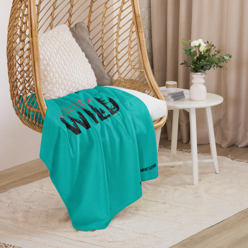 Into The WILD  | TEAL/BLUE | Sherpa blanket