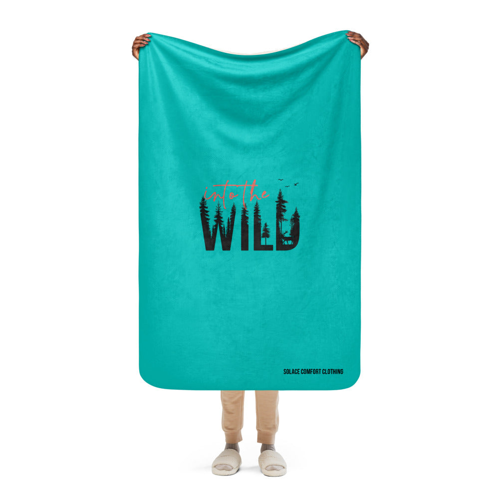 Into The WILD  | TEAL/BLUE | Sherpa blanket