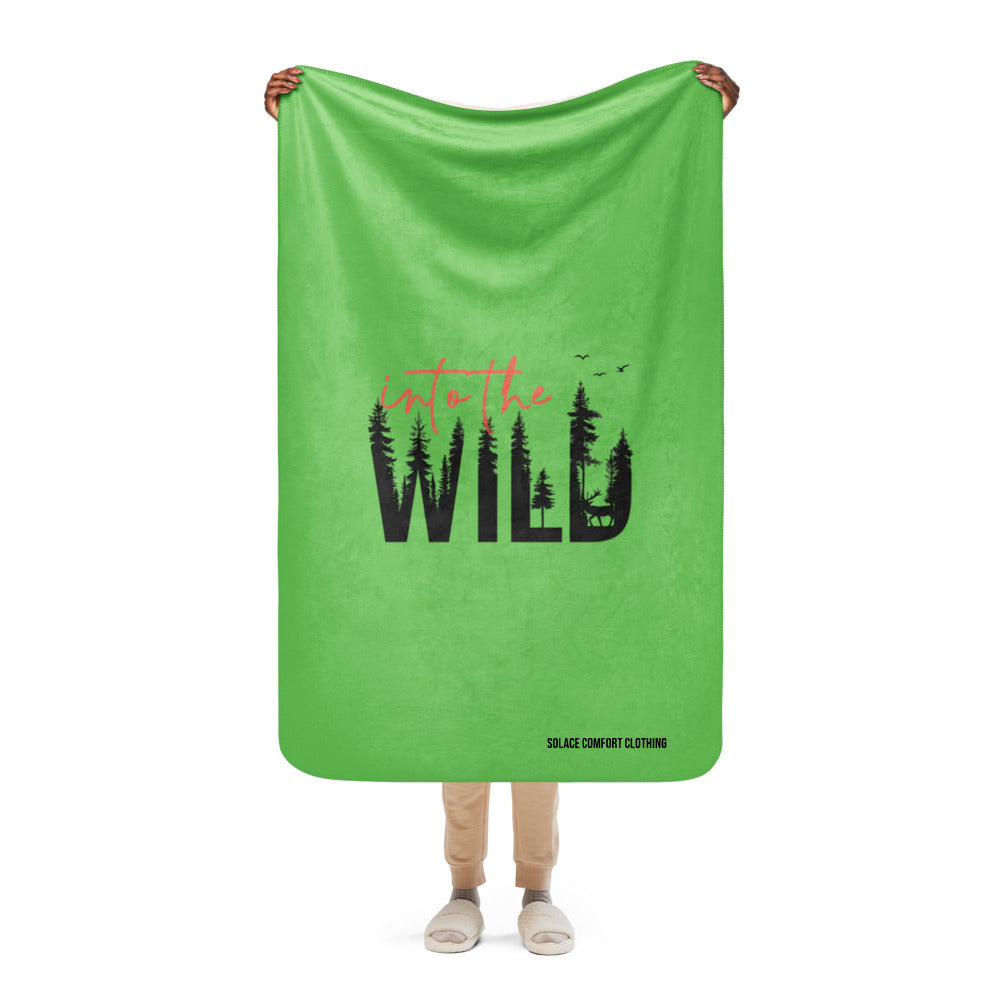 Into The WILD  | GREEN | Sherpa blanket